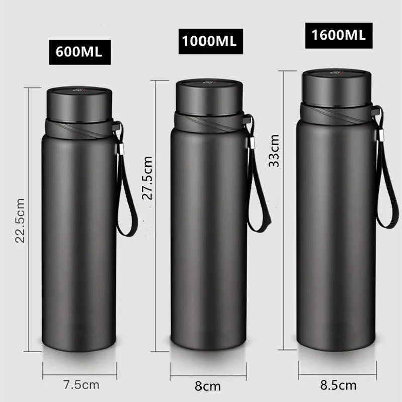 New Double Stainless Steel Vacuum Flask With Filter Large Capacity Portable Sport Thermos Mug Coffee Tea Tumbler 600ml/1000ml/1600ml