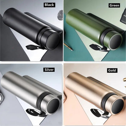 New Double Stainless Steel Vacuum Flask With Filter Large Capacity Portable Sport Thermos Mug Coffee Tea Tumbler 600ml/1000ml/1600ml